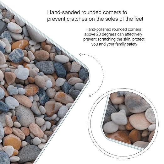 Beach Colored Pebbles Digital Bathroom Scale for Body Weight Weighing Scale with Backlit LCD Display High Precision Measurements &amp Measures Weight Up to 180kg