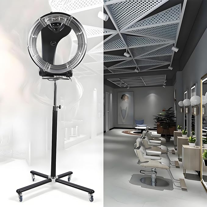 Freestanding Rotating Salon DryerHair Salon Colour Processor Plate Heater Salon Barber System Hood for Hair Salon Or at Home Hair Care Upright