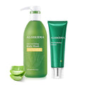 Aloderma Aloe Shower Set - Nourishing Body Wash Brightening Facial Cleanser - Hydrating Moisturizing