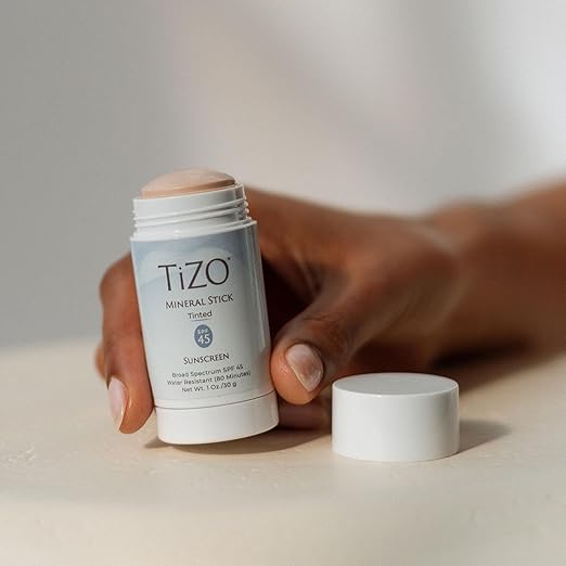TiZO Mineral Stick Tinted SPF 45 | Water Resistant (80 minutes) | Broad Spectrum Sunscreen | UVA/UVB Protection | Invisible to Sheer Finish | Easy On-the-Go Application | 1 oz / 30 g