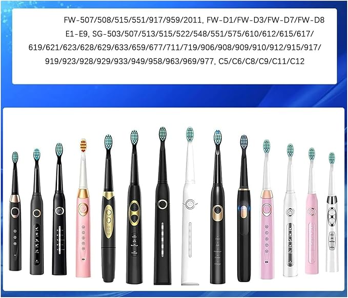 10Pcs Electric Toothbrush Replacement Heads Compatible for SEAGO/Fairywill SG/FW 910/507/958/515/949/575/551(10pcs White)