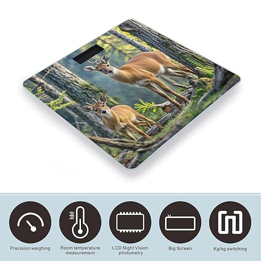 Animals and Woodland Scale for Body Weight Smart Scales Digital Bathroom Scale High Precision Weighing Scales with Large Display Weighing Machine for People