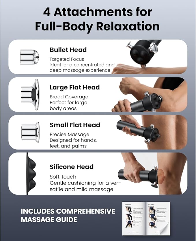 BOB AND BRAD VibeFlow Vibration Massager (Not Percussion) FSA-HSA Eligible 116Hz Deep Tissue Therapy Massage Gun for Sensitive Joints Muscle Pain Relief Fascia Release Trigger Points &amp Full B