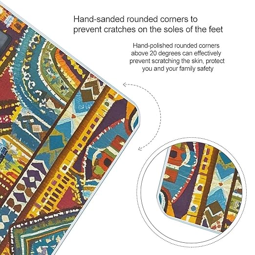 African Style Textile Pattern Scale for Body Weight Smart Scales Digital Bathroom Scale High Precision Weighing Scales with Large Display Weighing Machine for People