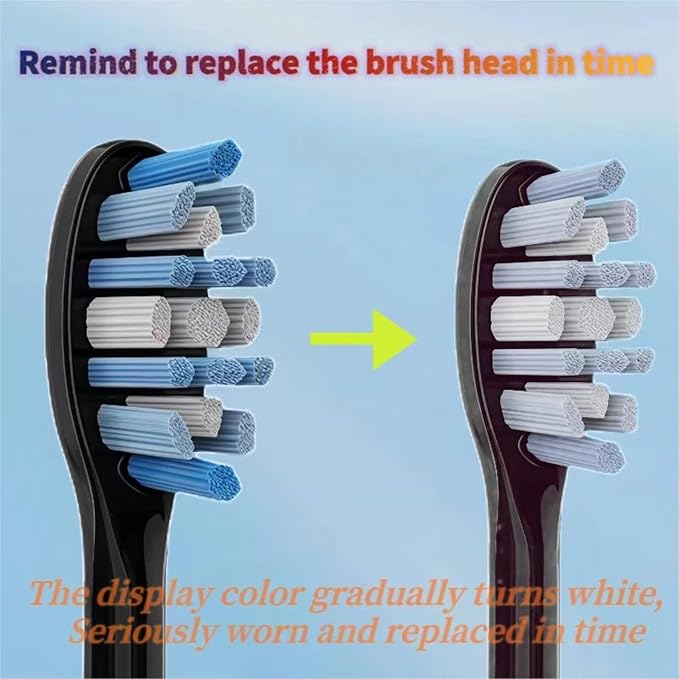Electric Toothbrush Replacement Brush Heads - Compatible for Panasonic EW-DC01 EW-DC02 EW-DC12 EW-DC20 PDP51(4 Black Toothbrush Heads)