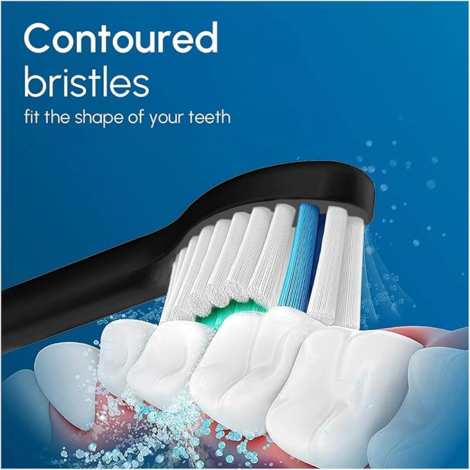 Replacement Toothbrush Heads Compatible for Philips Hx6920 4100 2 Series Sonicare Diamond Electric Brush Heads(Black-20 Pcs)