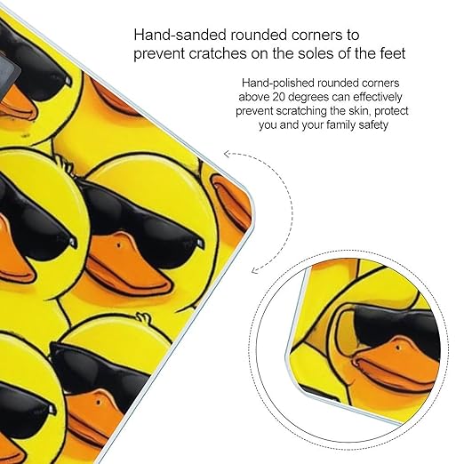 Men's Fashion Automatic Switch Digital Bathroom Weighing Scale Smart Scale Funny Sunglasses Yellow Rubber Duck