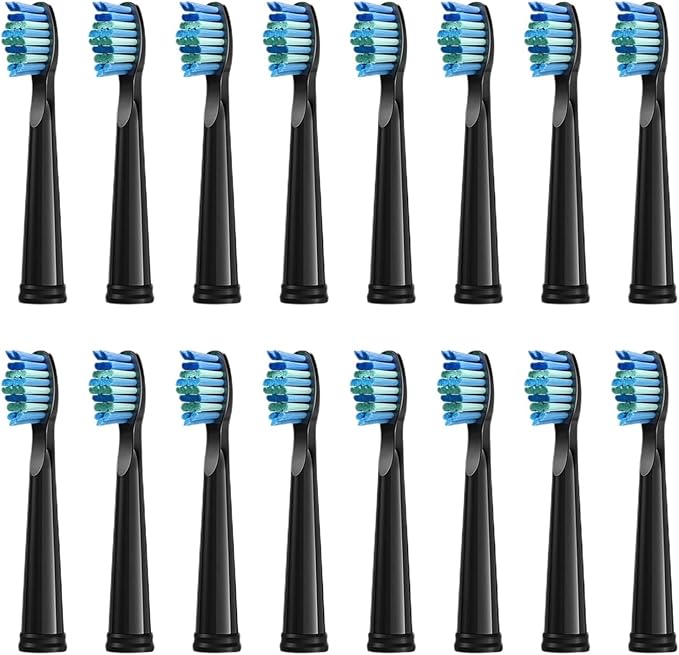 Electric Toothbrush Replacement Heads Compatible for SG910/507/958/515/949/575/55116pcs(16pcs Black)