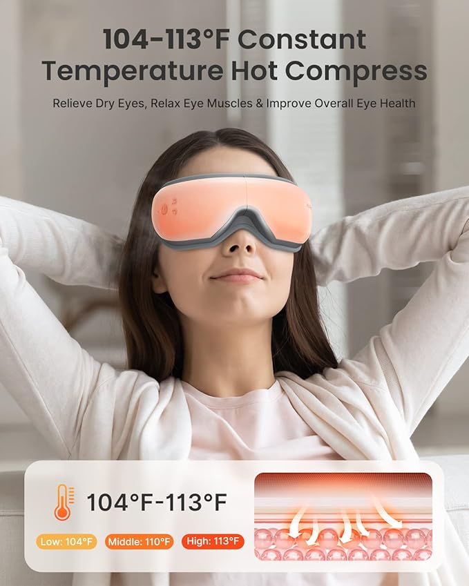 RENPHO Eye Massager with Heat Mothers Day Birthday Gifts for Mom Women Men Her FSA Eligible HSA Eye Mask App Control for MigraineSleep Mask for Dry Eyes Relax for Men Dad Eyeris 1