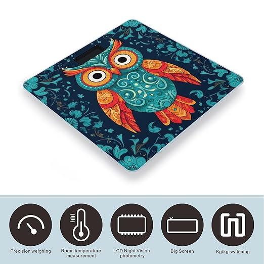 Women's Fashion Automatic Switch Digital Bathroom Weighing Scale Smart Scale Ethnic Owl