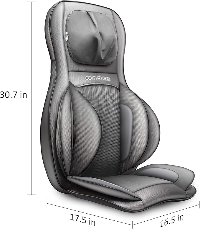 COMFIER Massager Chair with Heat Shiatsu Neck Back Massager Portable with Compression &amp RollingMassage Chair Pad for Neck &amp Back for Muscle Tension Relief