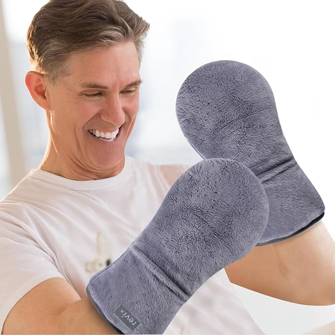REVIX Heated Mitts for Hand Therapy Microwavable Hand Warmer for Women and Men Microwavable Therapy Mittens Unscented Hands Muff