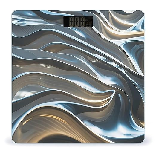 Wavy Texture Lines Scale for Body Weight Digital Bathroom Scale Toughened Glass High Precision Scales for Body Weight with Large LCD Backlight Display Weight Scales