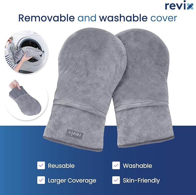 REVIX Heated Mitts for Hand Therapy Microwavable Hand Warmer for Women and Men Microwavable Therapy Mittens Unscented Hands Muff