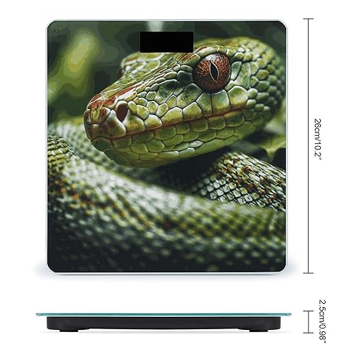 Green Snake Digital Bathroom Scale for Body Weight with High Precision Digital Weighing Scale with BMI Clear LCD Display and Step-On Measures Weight Up to 180kg