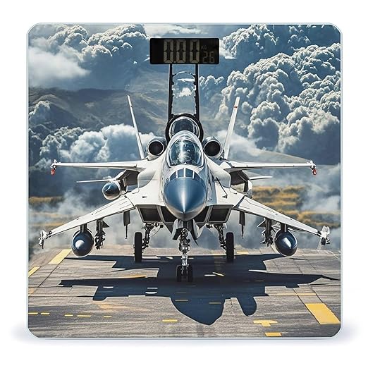 Aircraft Fighter Jets Scale for Body Weight Highly Accurate Digital Bathroom Body Scale Digital Bathroom Scales for People Anti-Slip Large LCD Display Smart Scales