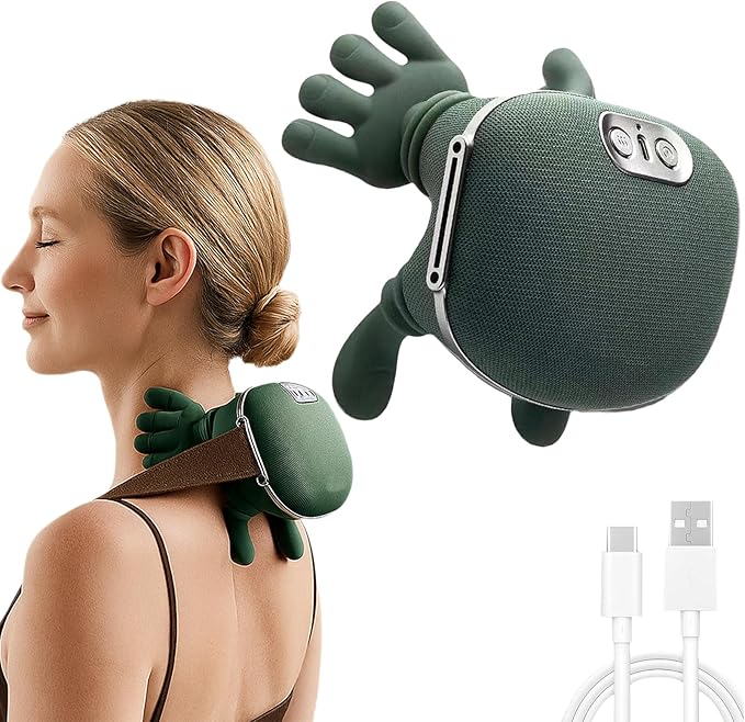 Neck and Back Massager 3 Massage Mode 2 Heat Function Heated Neck &amp Shoulder Massager Simulated Human Hand Design for Necks Back Legs Etc (1 Pc)