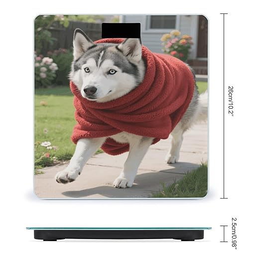 Funny Husky Weight Scale Large Digital Bathroom Scales with Bright LED Display Non Slip Digital Scale and Step On Fashion Weighing Machine for Body
