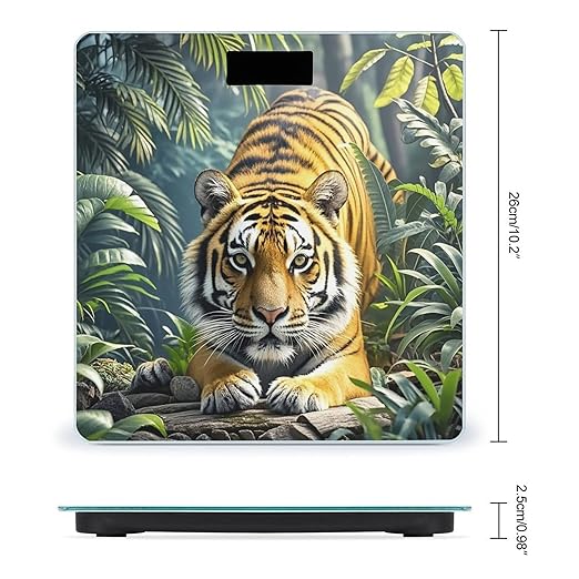 Tiger in Jungle Scale for Body Weight Smart Scales Digital Bathroom Scale High Precision Weighing Scales with Large Display Weighing Machine for People