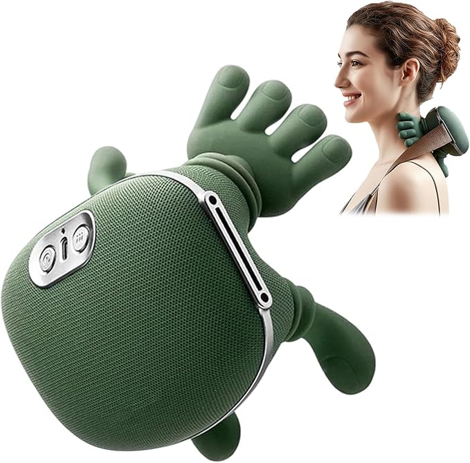 Neck Massager with Heat Bionic Heated Shoulder and Back Massager Simulated Human Palm Massage for Muscle Tension Relief Portable Wireless Shiatsu Massage Master