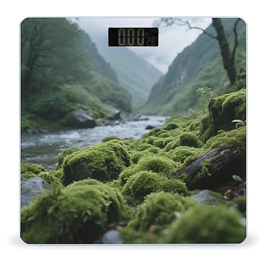 Densely Growing Plants Weight Scale Cute Bathroom Scale for Body Highly Accurate Digital Weighing Machine for People Compact LCD Display Scales with Sturdy Toughened Glass Scales