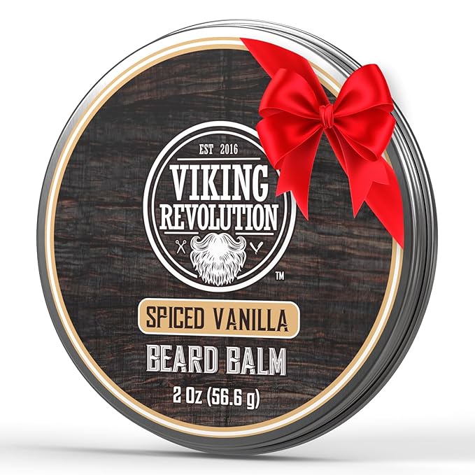 Viking Revolution Natural Boar Bristle Brush and Pear Wood Comb Set for Men Sandalwood Beard Oil and Spiced vanilla Beard Balm with Argan and Jojoba Oil - Beard Softener Strengthens and Moisturizes