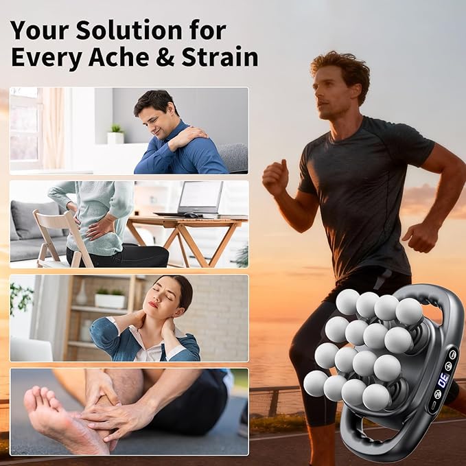 Mini Massage Gun 2026 Upgrade Portable Deep Tissue Massager with 16 Heads &amp 3 Modes 30 Intensity Levels Ultra-Quiet for Neck Back Legs Pain Relief Ideal for Women Travel Home &amp Office