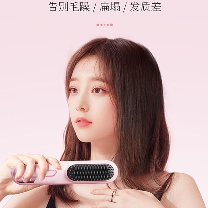Compact Straightening Comb Fast Heating Layer Technology Damage Perfect for Travel Sleek Hair Straightener Brush