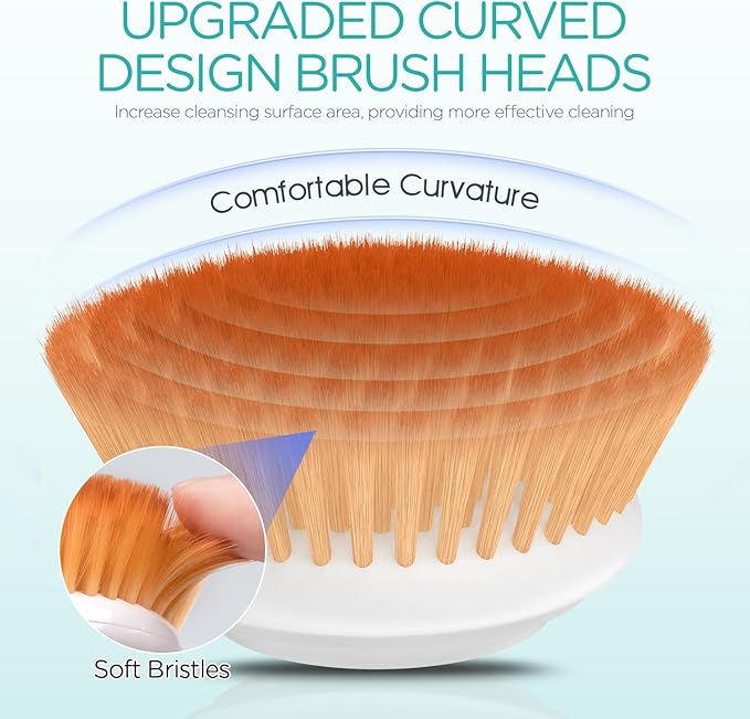 Facial Cleansing Brush-Spin Face Scrubber Exfoliator Rechargeable 2-Speed Rotation Electric Face Wash Brushes for Cleansing and Exfoliating with 2 Brush Heads Purple