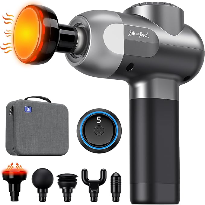 BOB AND BRAD C2 Plus Massage Gun with Heat Deep Tissue Percussion FSA Massager Gun for Athletes &amp Pain Relief Electric Handheld Back Neck Shoulder Muscle Massager HSA Eligible Gift