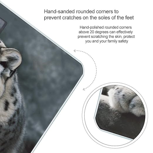 Snow Leopard Weight Scale Large Bathroom Scales Digital Weight with Bright LED Display Non Slip Automatic Weighing Scale Fashion Weighing Machine for Body