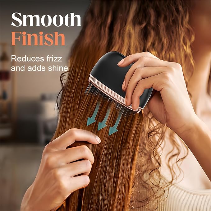 Cordless Mini Hair Straightener Comb Rechargeable Wireless Portable Hair Straightener Brush with 3 Temp Settings Fast Heating Travel Flat Iron Hot Comb for Women Idea for Home Travel (2PCS)