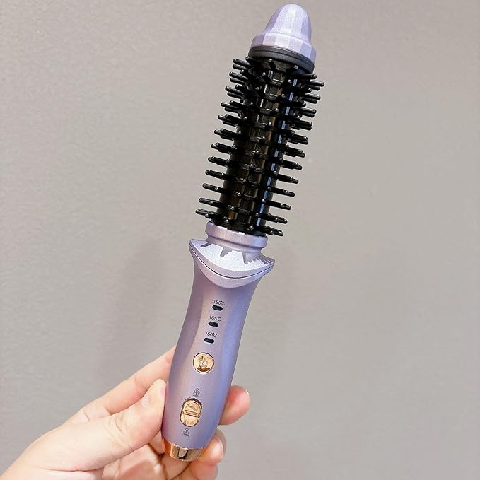Cordless Curling Iron for Travel USB Curling Brush Rechargeable Heated Thermal Round Brush Mini Dual Purpose Ceramic Hair Straightener Wand Curler Electric Hot Tools for Short Long Hairs