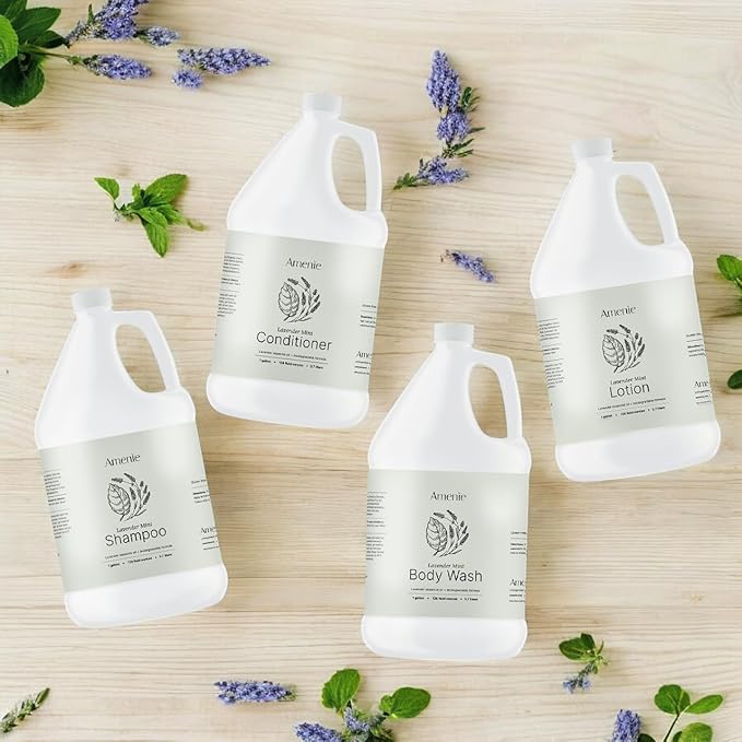 Lavender Mint Body Wash - 1 Gallon Refreshing &amp Nourishing Wash for All Skin Types Natural &amp Paraben-free Bulk Size for Spa &amp Hotel Use