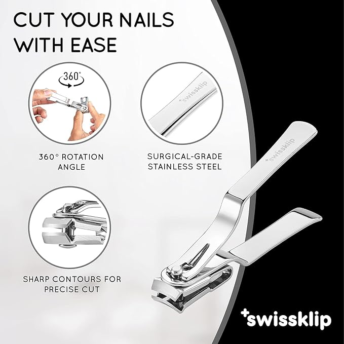 Swissklip Nose Hair Trimmer for Men I Manual Nose Hair Trimmer for Women I Professional Nail Clippers for Ingrown Toenail I Nail Clippers for Men I Well Suited as Finger Nail Clippers Adult