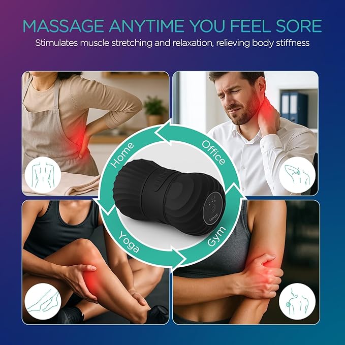 VOYOR-HEALTH Vibrating Peanut Massage Ball Roller Electric Double Lacrosse Massage Ball with 4 Intensities for Muscle Pain Relief Rechargeable Deep Tissue Massage Yoga Sports Fitness MB300 (Black)