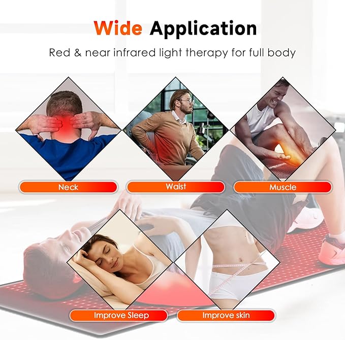 Red Light Therapy for Body: Red Light Therapy Mat 1440 LEDs Infrared Light Therapy Pad 660nm Red Light Therapy Blanket 850nm Near Infrared Light Therapy Device Large Pads for Full Body Pain Relief
