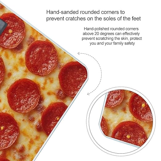 Automatic Switch Digital Bathroom Weighing Scale Smart Scale for Body Weight Pizza Pepperoni Pattern