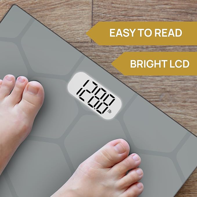 INEVIFIT Bathroom Scale Highly Accurate Digital Bathroom Body Scale Measures Weight up to 400 lbs. Includes Batteries