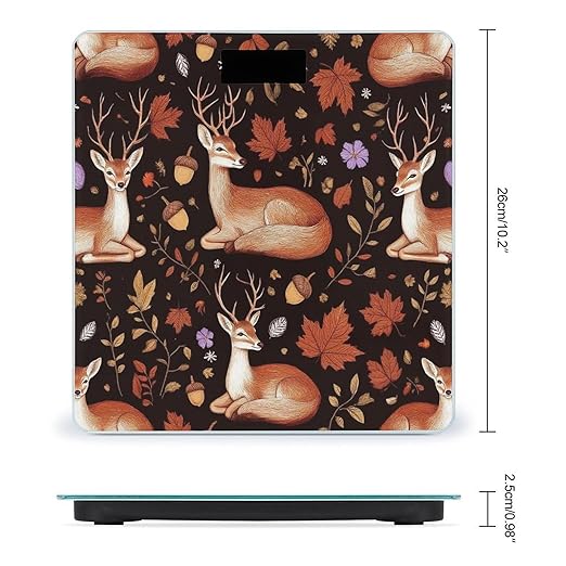 Smart Scale for Body Weight Digital Bathroom Weighing Scale Energy Saving Scale Autumn Leaves Fall Foxes Deer