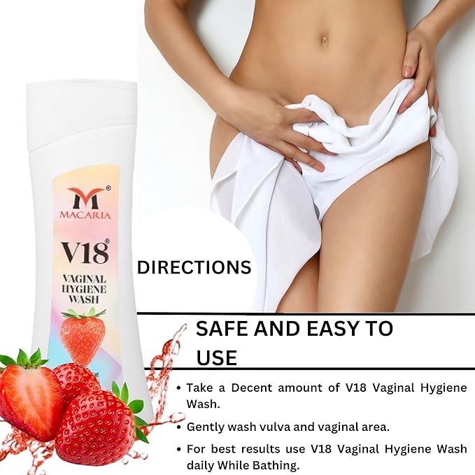 MACARIA V18 Vaginal Tightening Oil (Cream Gel) for smell and taste good down there for women with V18 vaginal wash