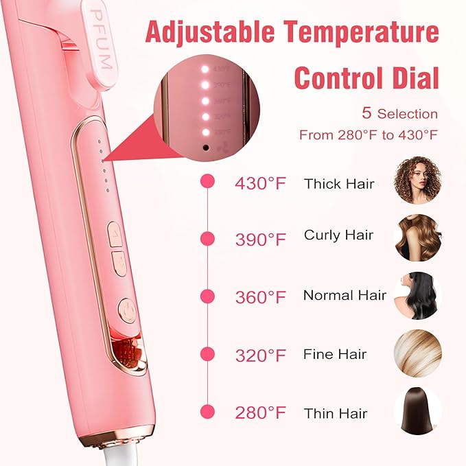 2 in 1 Hair Straightener and Curler Dual Voltage &amp Adjustable Temps 360° Curling Wand - Titanium Flat Iron Hair Straightener for Long-Lasting Curls and Straightener Airflow Styler Curling Iron