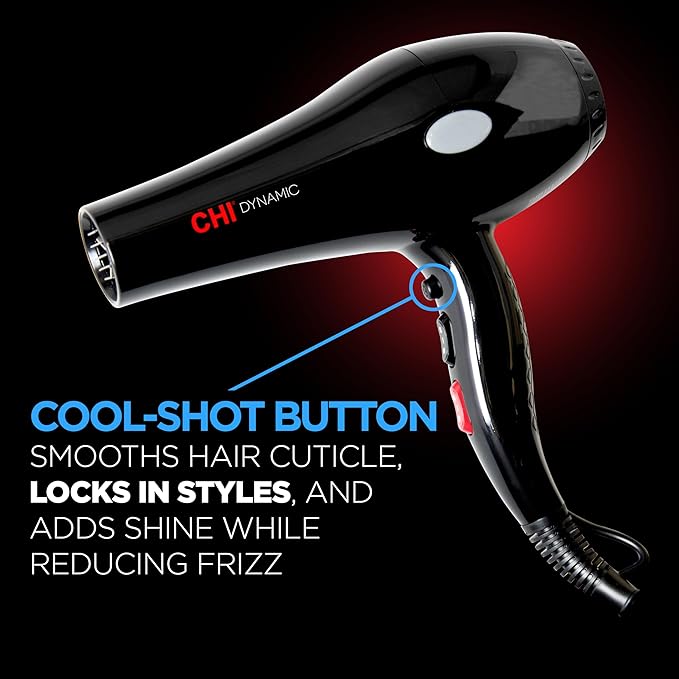 CHI Dynamic Hair Dryer Blow Dryer for Smooth &amp Voluminous Hair Comb-Attachment &amp Air Concentrating Nozzle for Faster Styling Low Noise