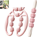 Nine-Wheel Circular Leg Clamp Roller - 360° Adjustable Circular Leg Clamp for Deep Tissue Massage Ergonomic Grip Portable Full-Body Clamp Massager (Pink)