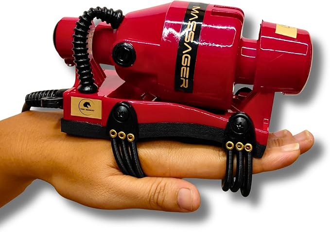Full Body Corded Massager for Barbers Electric Powerful Double Speed Muscle Relaxer with Floating Head Action for Pain Relief &amp Circulation (Red)