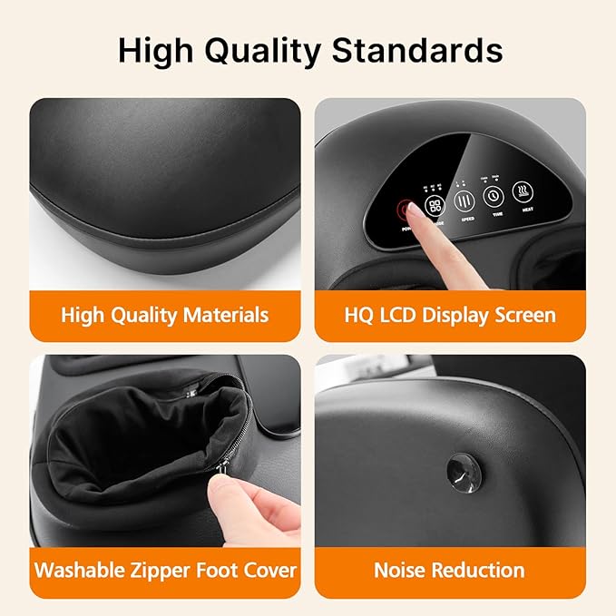 Shiatsu Foot Massager with Heat Deep Kneading &amp Gentle Air Compression for Foot Wellness and Relaxation Feet Massager Electric Foot Massager Machine - Gifts for Women Men Fits Size 13