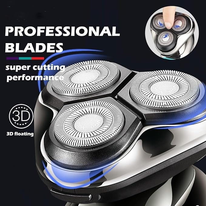 Electric Shavers for Men Wet Dry Waterproof Electric Shaver for Men Wet Dry Beard Electric Razor Facial Shaving Machine Rechargeable LCD