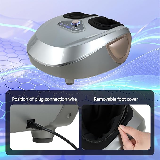 Electric Foot Massager Shiatsu Foot Massage Machine with Remote Control Multi‑Mode Kneading 3 Heat Levels Deep Rolling Massage for Plantar Fasciitis Foot Pain &amp Fatigue Relief Auto‑Off Timer