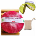 Handmade Felted Essential oil SoapHandcrafted Felted SoapUnique Bathroom DecorTibetan Yak Milk and WoolFacial Cleanser Body Wash 100g (Rose)