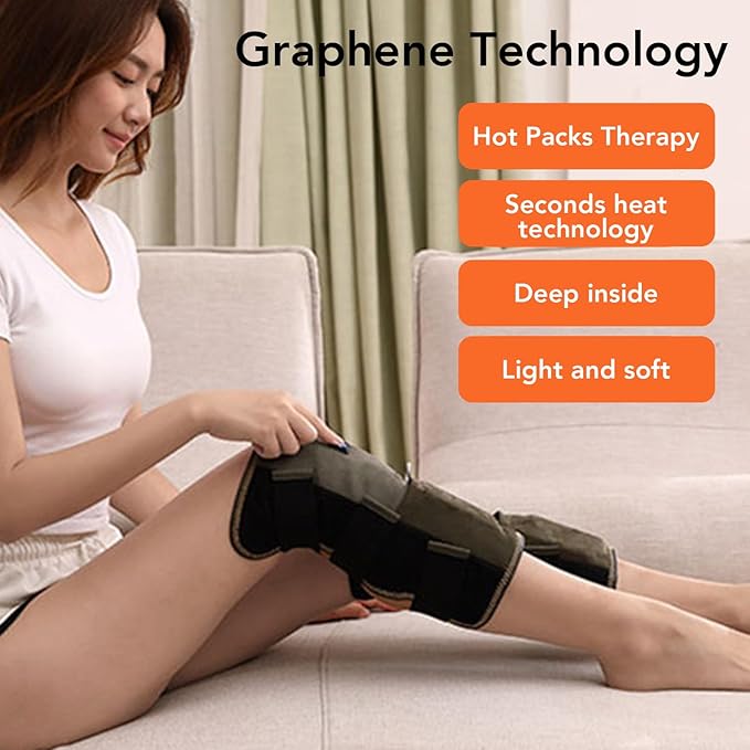 Heated Knee Massager 3 Adjustable Temperature Electric Heated Knee Braces for Pain Relief Arthritis